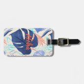 Étiquette À Bagage Aquarelle tropicale hawaïenne de Maleah Monstera - (Devant horizontal)