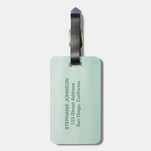 Étiquette À Bagage Aquarelle Vert mer Cute Safari Jungle Animaux (Dos Vertical)