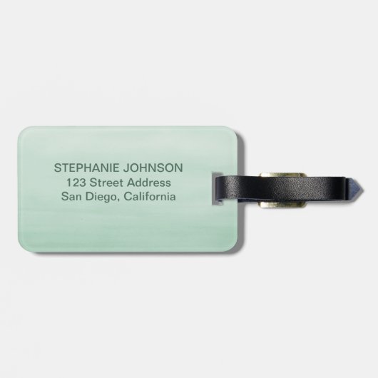 Étiquette À Bagage Aquarelle Vert mer Cute Safari Jungle Animaux (Dos horizontal)