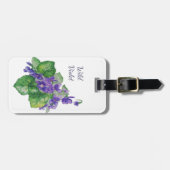 Étiquette À Bagage Aquarelle violet violet violet violet fleurs du ja (Devant horizontal)