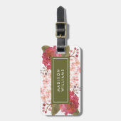 Étiquette À Bagage Aquarelle violette Florale (Devant Vertical)