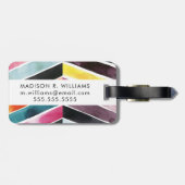 Étiquette À Bagage Aquarelle vive Chevron I (Dos horizontal)