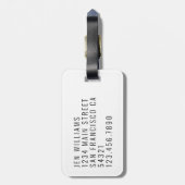 Étiquette À Bagage Aquarelle Wanderlust World Map Voyage Or rose (Dos Vertical)