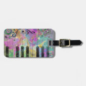 Étiquette À Bagage Aquarelles cool Plaques Piano coloré (Devant horizontal)