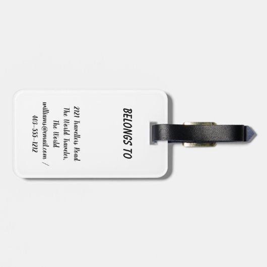 Étiquette À Bagage Aquarelles Whimsical (Dos horizontal)