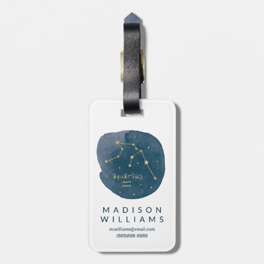 Étiquette À Bagage Aquarius (Dos Vertical)