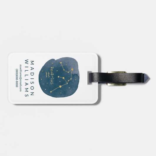 Étiquette À Bagage Aquarius (Dos horizontal)