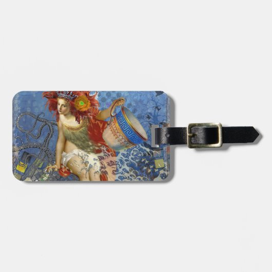 Étiquette À Bagage Aquarius Mermaid Bleu gothique (Devant horizontal)