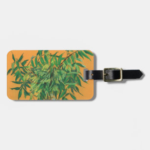 Étiquette À Bagage Arbre à cendres, vert jaune verdure estivale art f