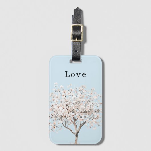 Étiquette À Bagage Arbre à fleurs rose (Devant Vertical)
