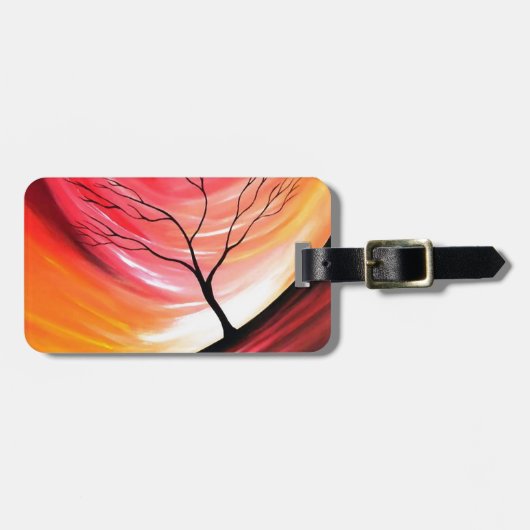 Étiquette À Bagage Arbre Abstrait - Art Moderne (Devant horizontal)