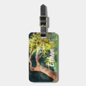 Étiquette À Bagage Arbre balayé par vent (Devant Vertical)