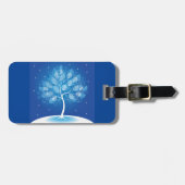 Étiquette À Bagage Arbre Blanc Dans La Neige (Devant horizontal)