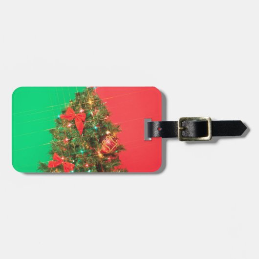 Étiquette À Bagage arbre de noël (Devant horizontal)