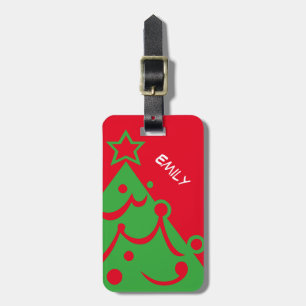 Étiquette À Bagage Arbre de Noël à deux faces personnalisée