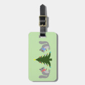 Étiquette À Bagage Arbre de Noël décorant écureuils Nom personnalisé (Devant Vertical)