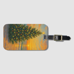 Étiquette À Bagage Arbre de Noël nautique/cotier plage
