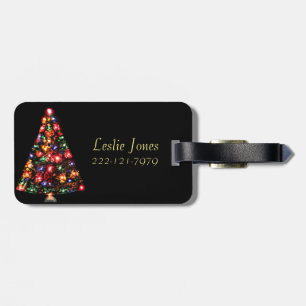 Étiquette À Bagage Arbre de Noël scintillant