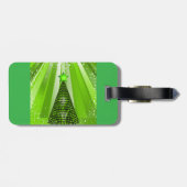 Étiquette À Bagage Arbre de Noël vert moderne avec étoile (Dos horizontal)