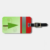 Étiquette À Bagage Arbre de Noël Whimsical (Devant horizontal)