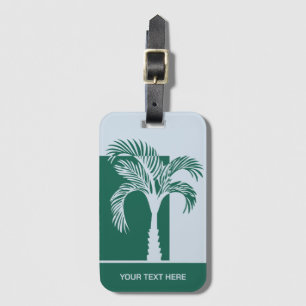Étiquette À Bagage Arbre de palmes Tropical Texte Personnalisé