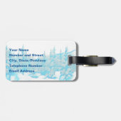 Étiquette À Bagage Arbres bleus neigeux (Dos horizontal)