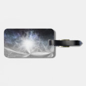 Étiquette À Bagage Arc argenté Pegasus avec Soleil Or (Dos horizontal)