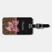 Étiquette À Bagage Arc Brown élégant et nom de bel empreinte de (Devant horizontal)