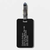 Étiquette À Bagage Arc Brown élégant et nom de bel empreinte de (Dos Vertical)