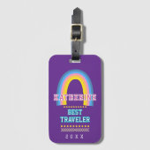 Étiquette À Bagage Arc-en-ciel Violet (Devant Vertical)