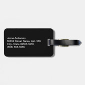 Étiquette À Bagage Arc pourpre élégant et nom d'empreinte de léopard (Dos horizontal)