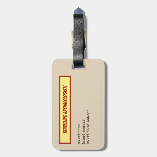 Étiquette À Bagage Archéologue de déplacement drôle (Dos Vertical)