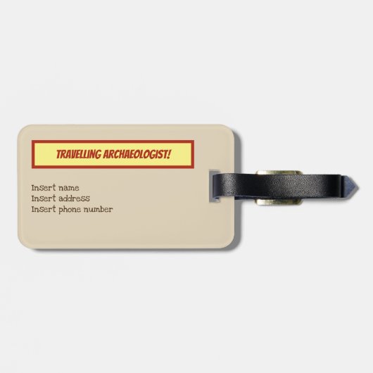 Étiquette À Bagage Archéologue de déplacement drôle (Dos horizontal)