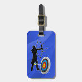 Étiquette À Bagage Archery - Archer and Target design (Devant Vertical)