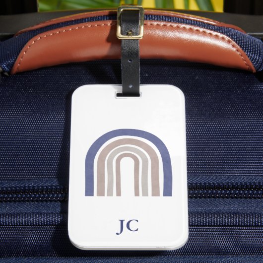 Étiquette À Bagage Arches du milieu du siècle - Bleu et Beige (Insitu Rectoal 2)