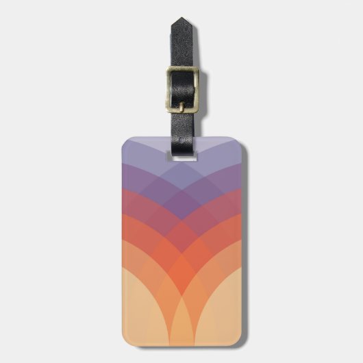 Étiquette À Bagage Arches pastel violettes, orange et bleues (Devant Vertical)