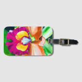 Étiquette À Bagage Ardoise à fleurs colorées (Devant Horizontal)