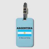 Étiquette À Bagage Argentine - Drapeau et devise (Devant Vertical)