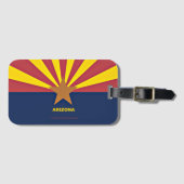 Étiquette À Bagage Arizona, drapeau de l'État (Devant Horizontal)