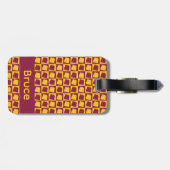 Étiquette À Bagage Arizona Maroon and Gold Pattern Personalize (Dos horizontal)