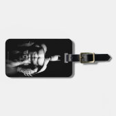 Étiquette À Bagage Arkham | Pose large noir et blanc Batman (Devant horizontal)