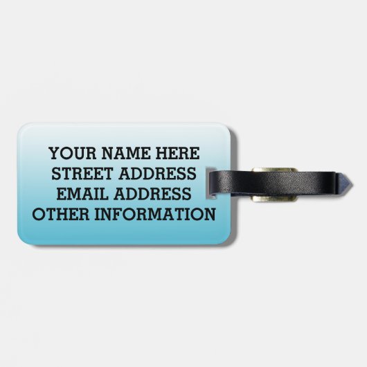 Étiquette À Bagage Arlequin plongeur Birdoré (Dos horizontal)