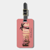 Étiquette À Bagage Arme de palmier Sunset Beach à distance (Devant Vertical)