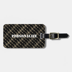 Étiquette À Bagage Arme de style militaire Camouflage GI Fusil Black