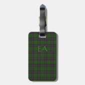 Étiquette À Bagage Armstrong Official Clan Tartan avec vos initiales (Dos Vertical)