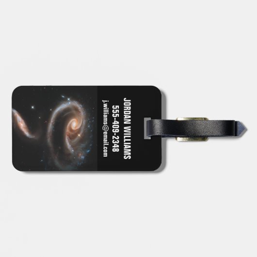 Étiquette À Bagage Arp 273 Galaxies Interagissant En Andromède. (Dos horizontal)