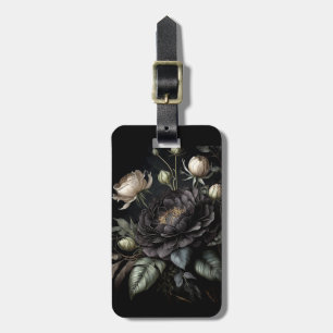 Étiquette À Bagage Arrangement gothique Rose Fleur noire