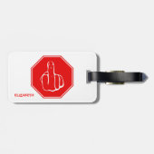 Étiquette À Bagage Arrêtez le signe de circulation routière drôle de (Dos horizontal)