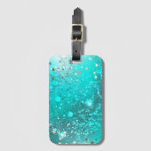 Étiquette À Bagage Arrière - plan à huile Turquoise de la menthe (Devant Vertical)