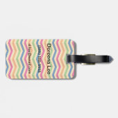 Étiquette À Bagage Arrière - plan à rayures rétro (Dos horizontal)